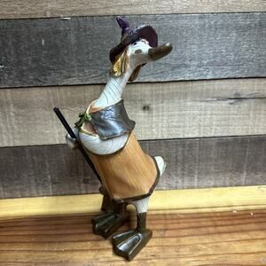 Halloween Witch Duck Goose Resin Wood Look 12”
